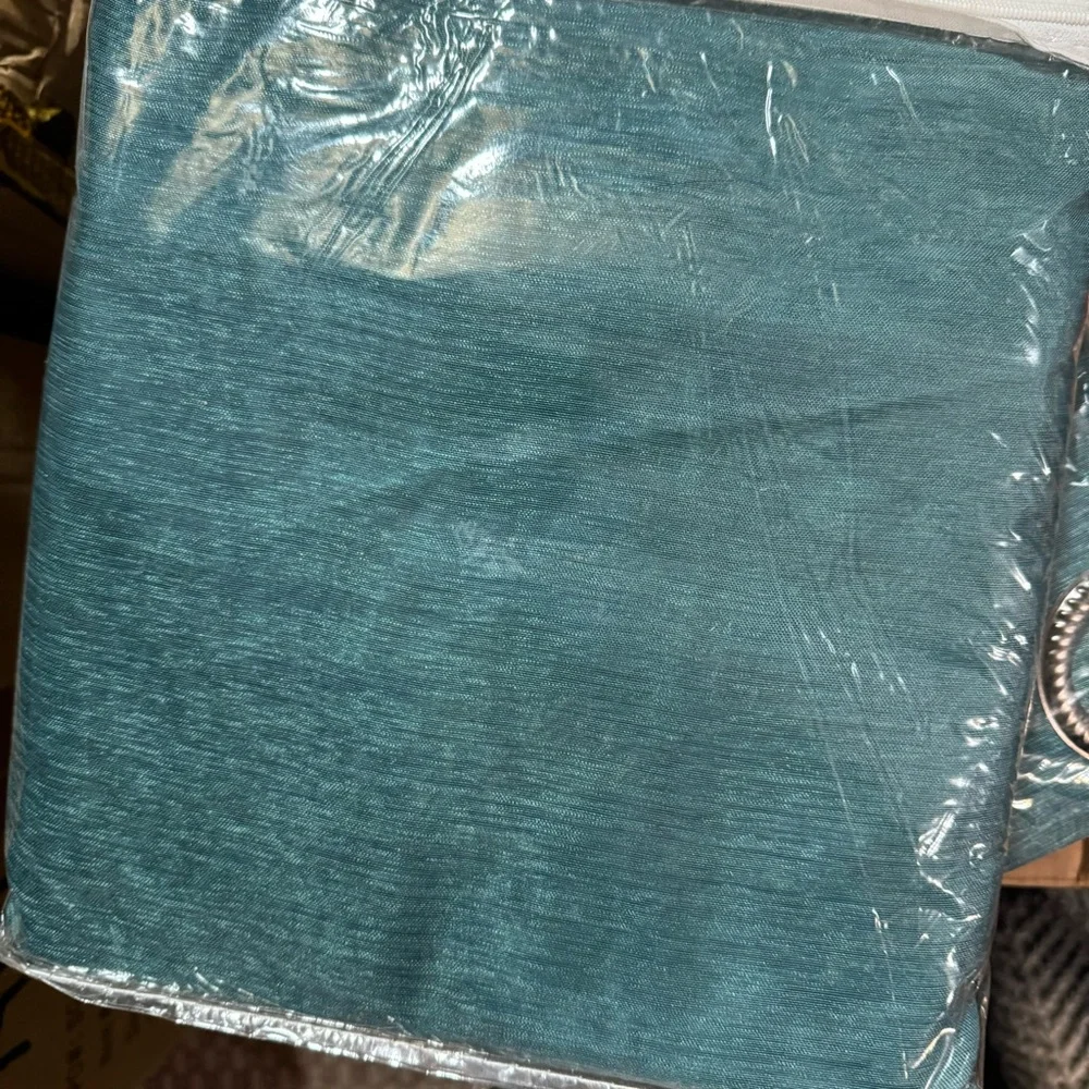 Caroline Dusty blue 2 panels linen textured with 8 grommets each